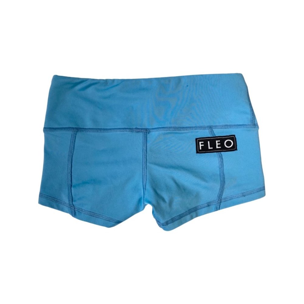 Fleo Light Blue Low Rise Contour Shorts XS